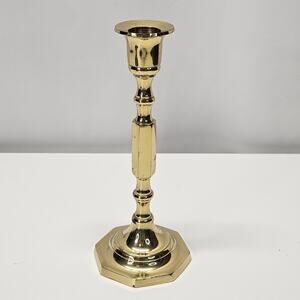 Vintage Solid Brass 7.5" Candlestick Made In India Romantic Interior Design